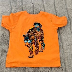 ❇️Kids SALE❇️Garanimals Orange Tee with Leopard Graphic and Blue Accents